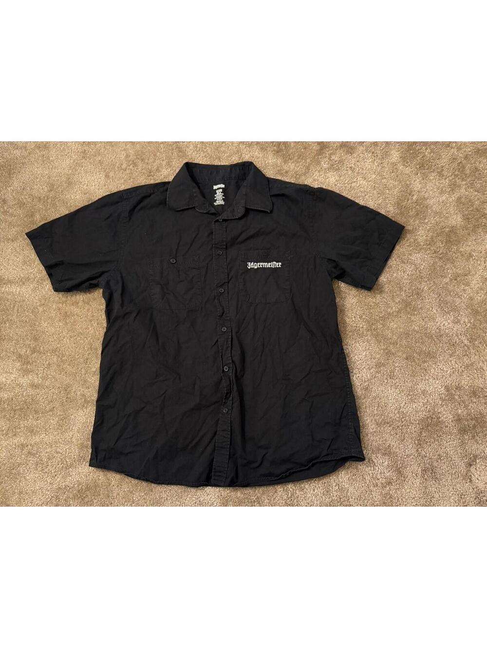 JAGERMEISTER Button Up Down XLARGE Short Sleeve Shirt EMBROIDER Bartender